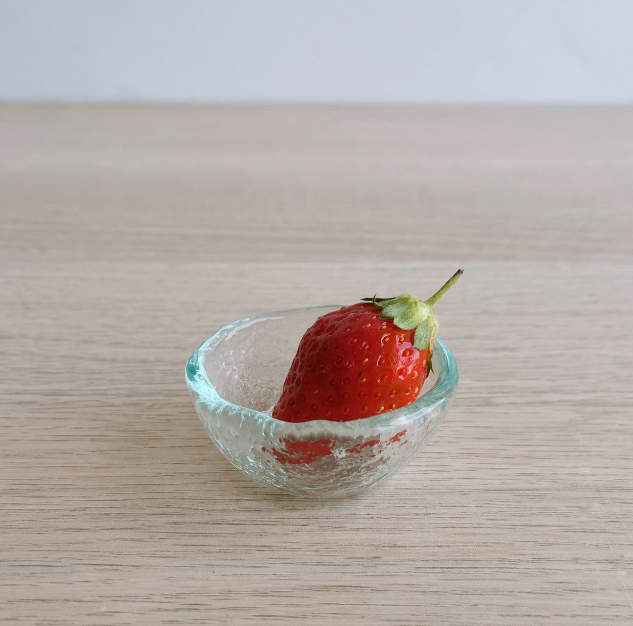 Merry Minimalist Clear Glass Bowl. Tiny Transpanet Glass Olive Oil Bowl - 2 3/8" (6cm.)