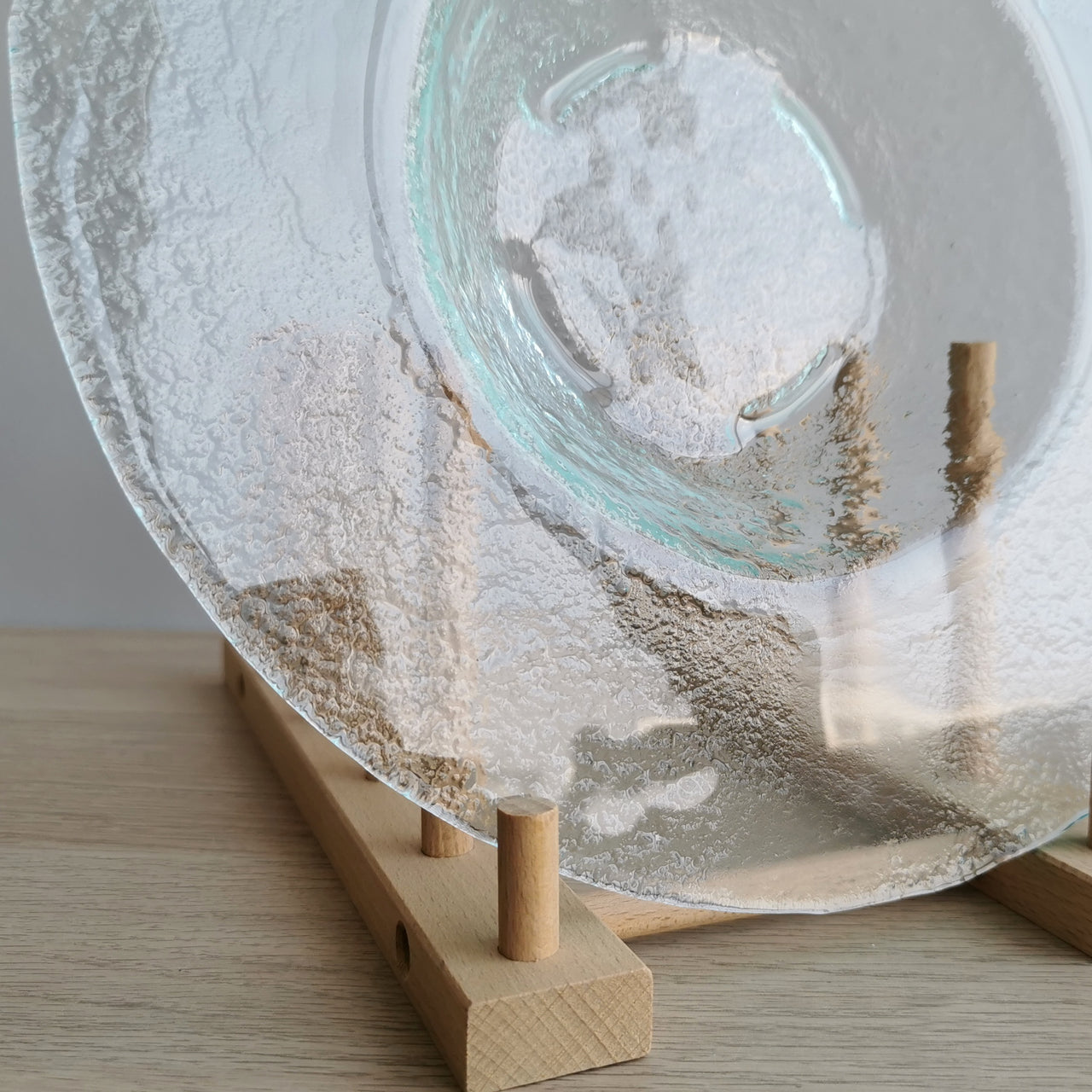 City Minimalist Transparent Glass Bowl. Transparent Glass Shifted Center Pasta Bowl - 10 5/8" (27cm.)