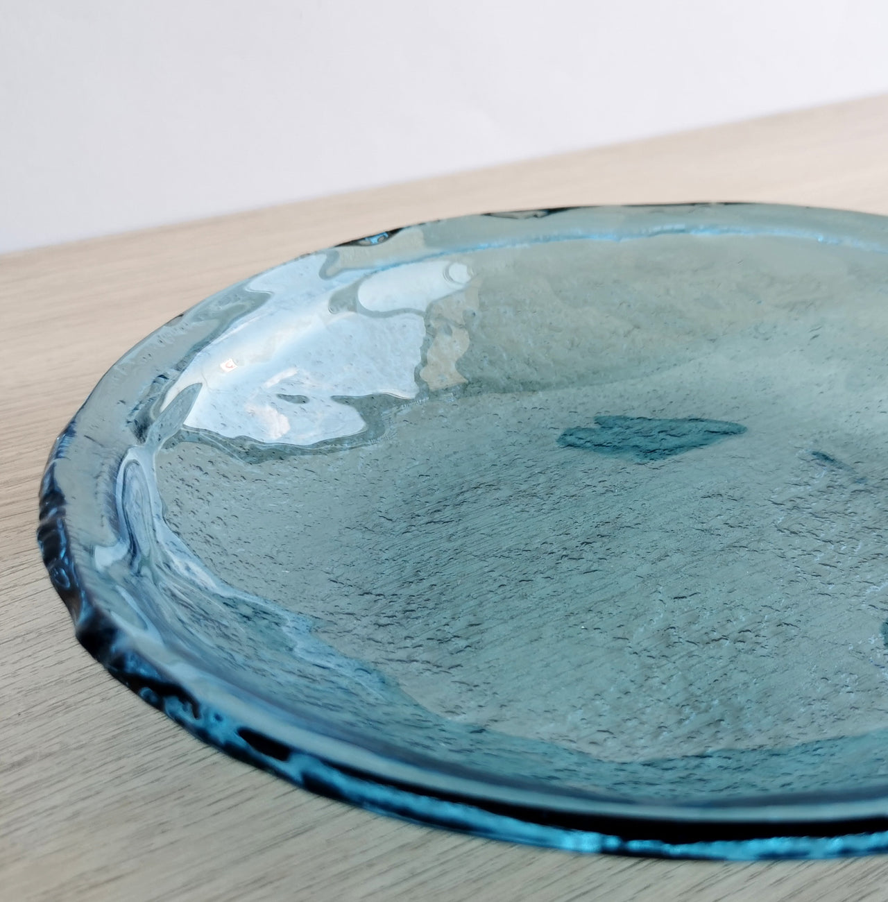 Merry Minimalist Sky Blue Glass Pasta Bowl. Blue Glass Pasta Bowl - 9 1/4" (23,5cm.)