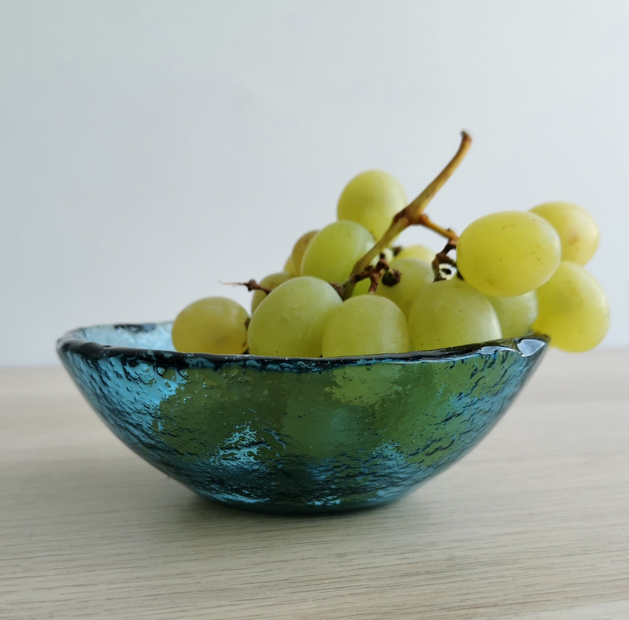 Merry Minimalist Sky Blue Glass Bowl. Sky Blue Glass Rice Bowl - 4 15/16" (12,5cm.)