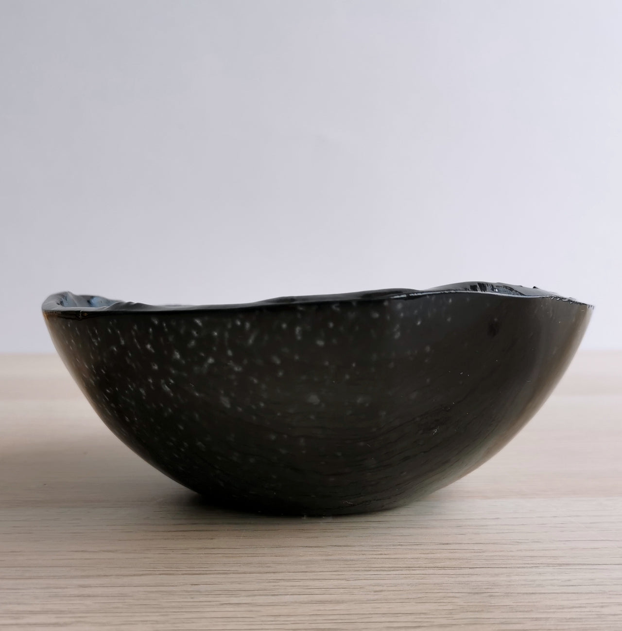 Merry Minimalist Black Glass Bowl. Black Glass Soup Bowl - 6 7/8" (17,5cm.)