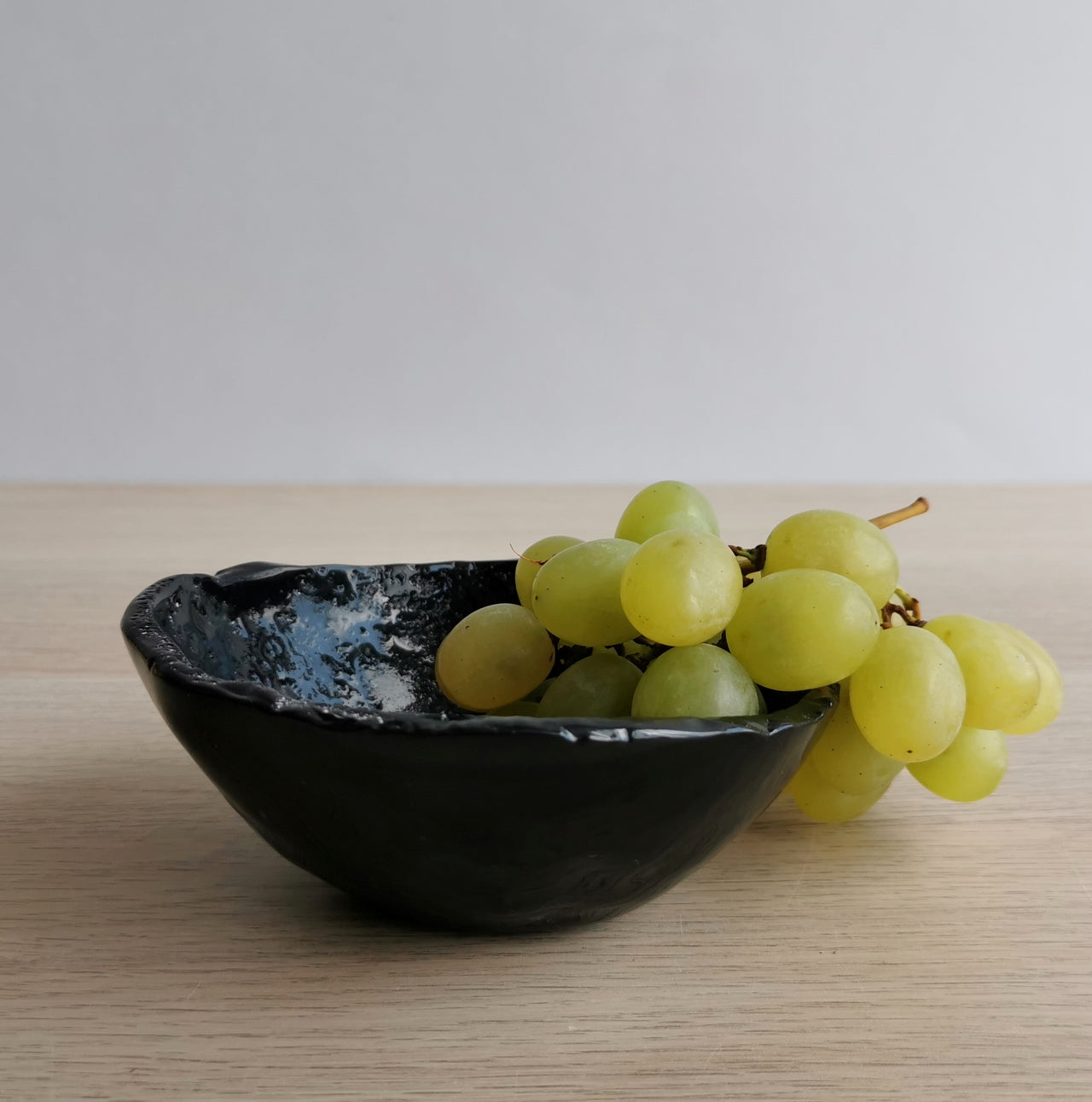 Merry Minimalist Black Glass Bowl. Black Glass Rice Bowl - 4 15/16" (12,5cm.)
