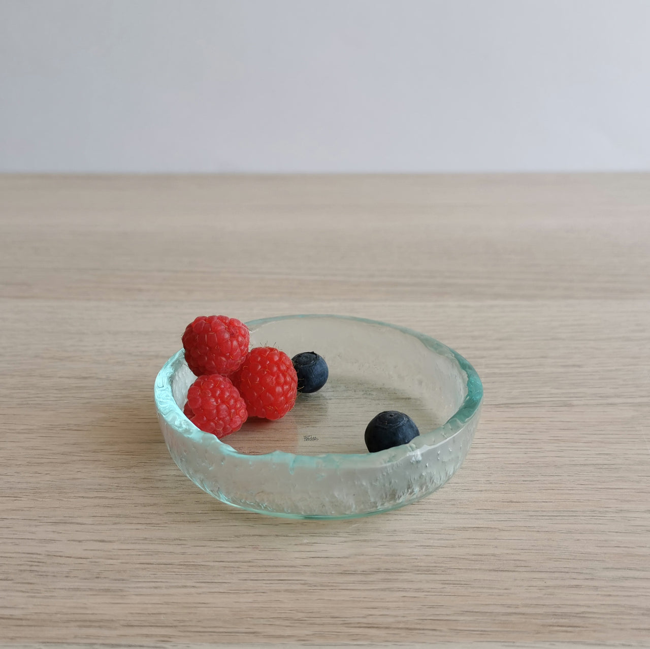 Manhattan Minimalist Clear Glass Charger Plate. Small Transparent Glass Plate - 3 9/16" (9cm.)