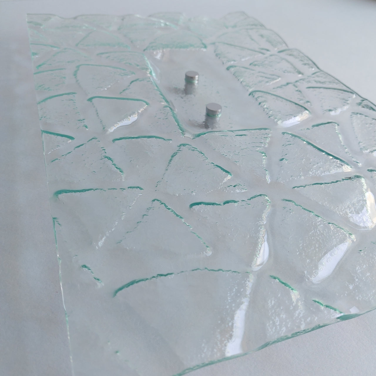 Artistic Clear Fused Glass Wall Art Panel. Detailed Glass Wall Panel. Modern Glass Wall Art. Original Wall Art. Artistic Glass Art. Tex5