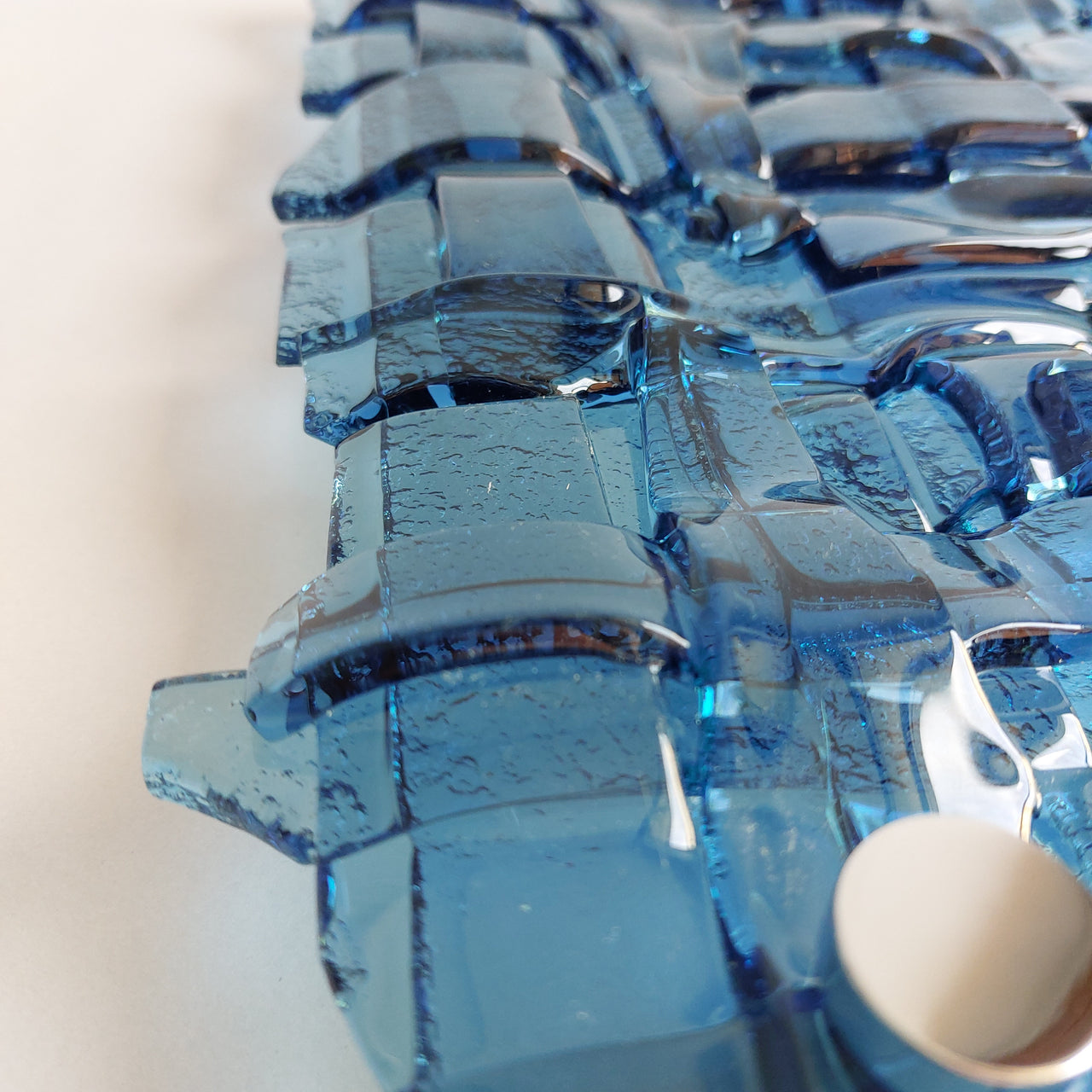 Fused Glass Blue Wall Art Panel. Detailed Glass Wall Panel. Modern Glass Wall Art. Original Glass Art. Artistic Glass Art. Box 16