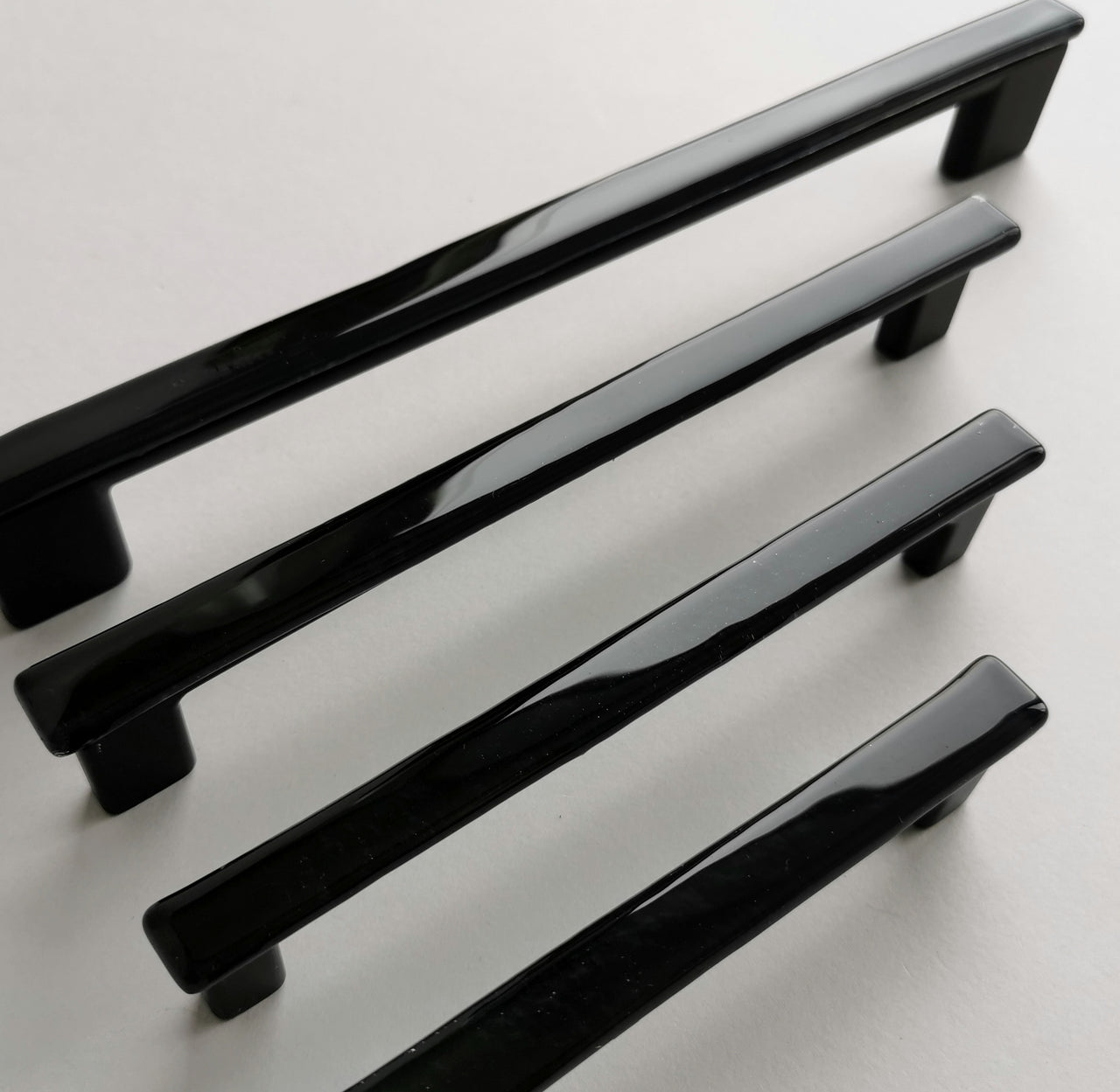 Matte Black Glass Pull. Artistic Black Furniture Glass Pull - 0051