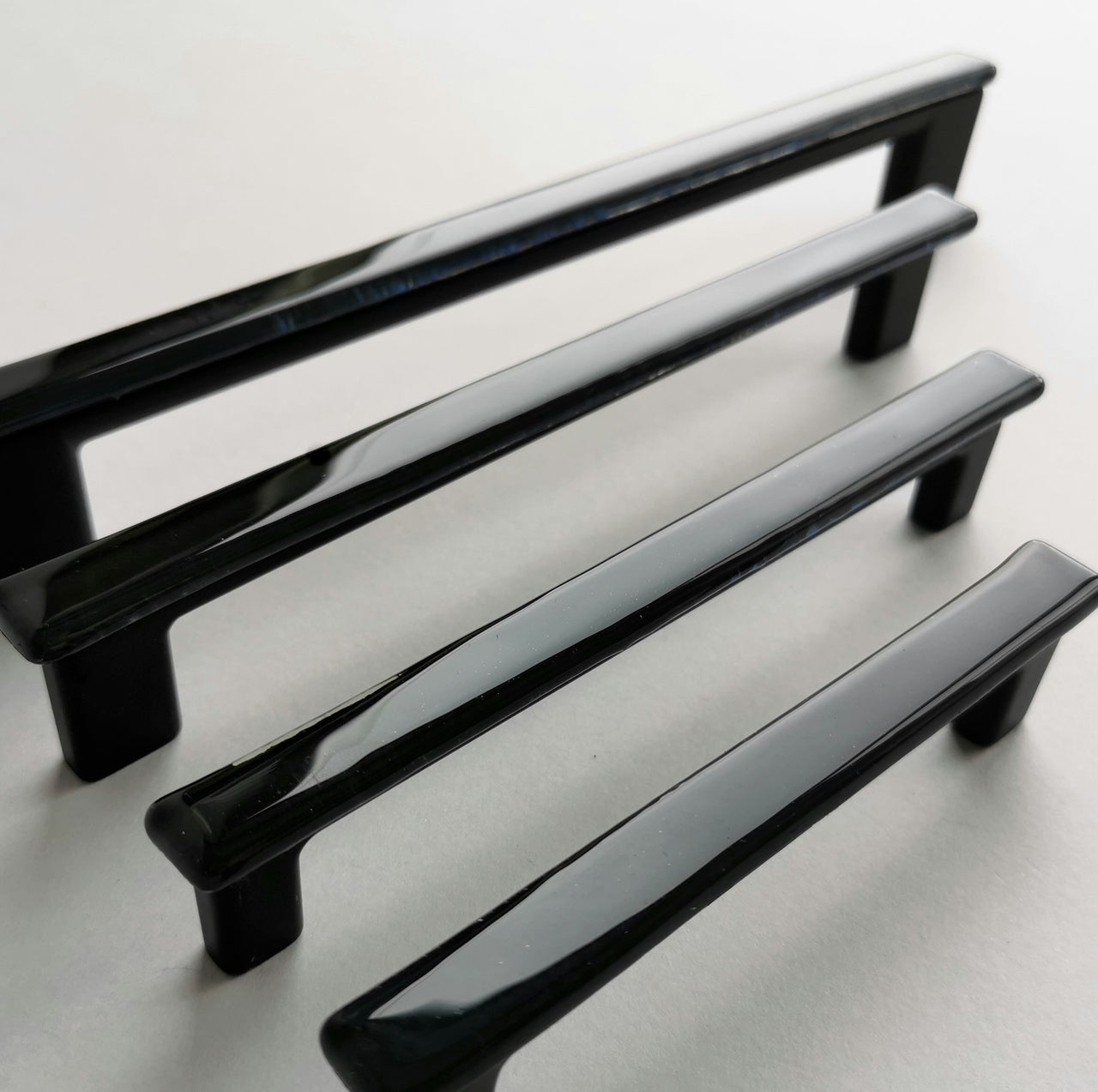 Matte Black Glass Pull. Artistic Black Furniture Glass Pull - 0051