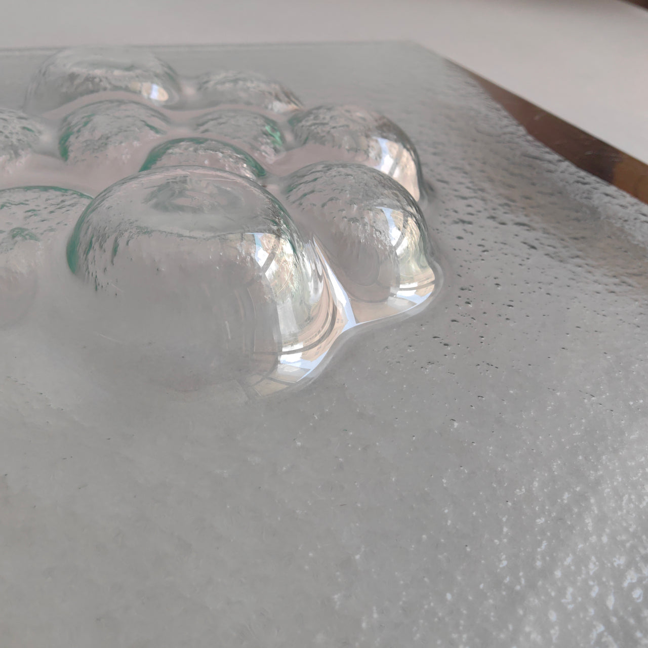 Artistic Fused Clear Glass Wall Art Panel With Platinum. Modern Glass Wall Art. Original Artistic Glass Wall Art. Quadro 21