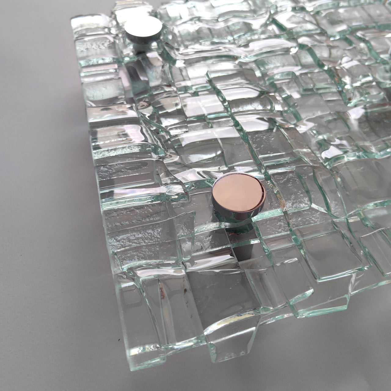 Fused Clear Glass Wall Art Panel. Detailed Glass Wall Panel. Modern Glass Wall Art. Box 11