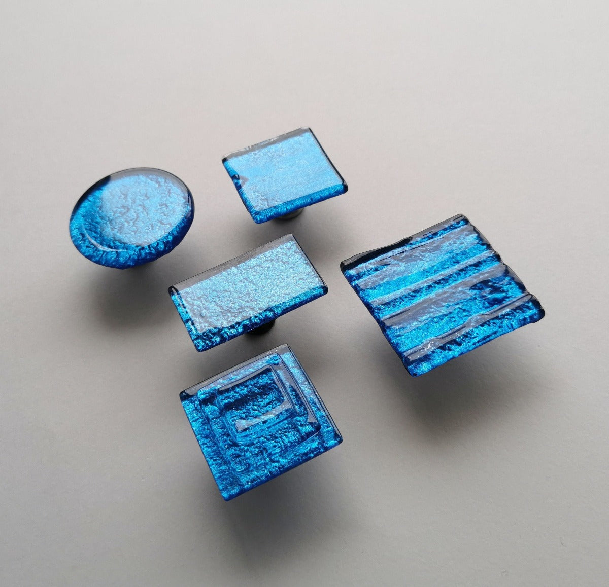 Cobalt Blue Accent Glass Knob. Bright Blue Glass Knob - 0021