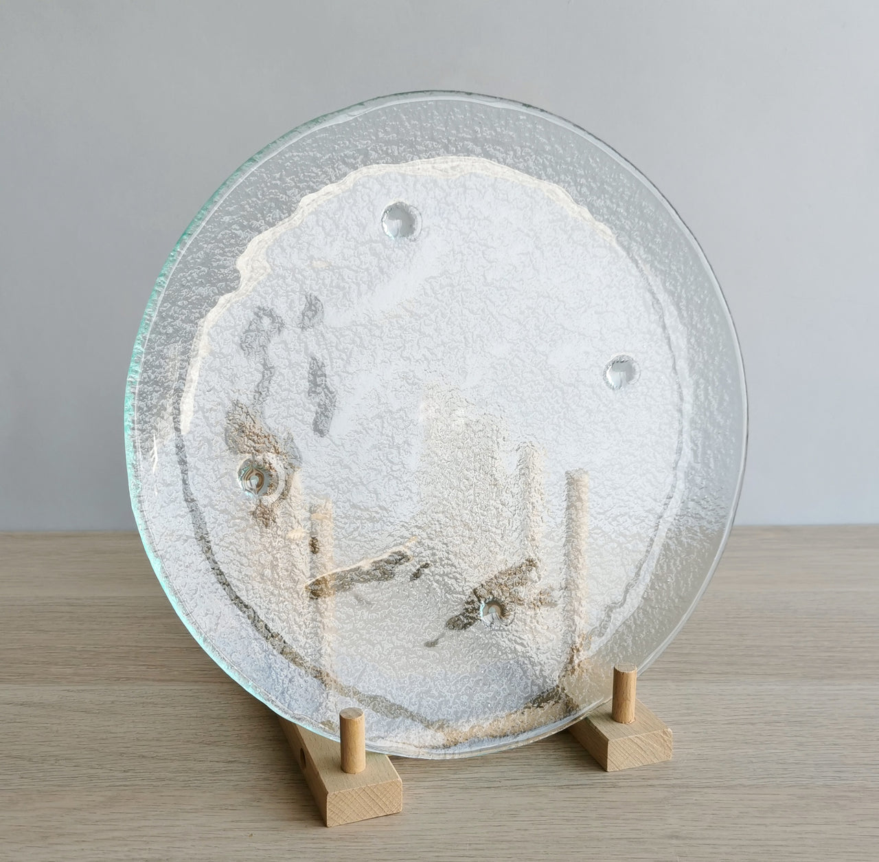 Merry Minimalist Clear Glass Main Course Plate. Transparent Glass Plate - 10 1/4" (26cm.)