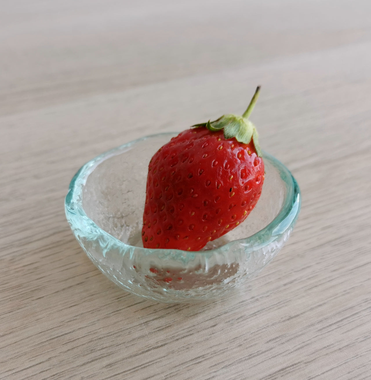Merry Minimalist Clear Glass Bowl. Tiny Transpanet Glass Olive Oil Bowl - 2 3/8" (6cm.)