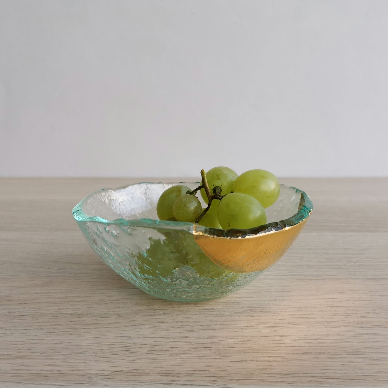 Merry Minimalist Transparent&Gold Glass Bowl. Transparent&Gold Glass Rice Bowl - 4 15/16" (12,5cm.)