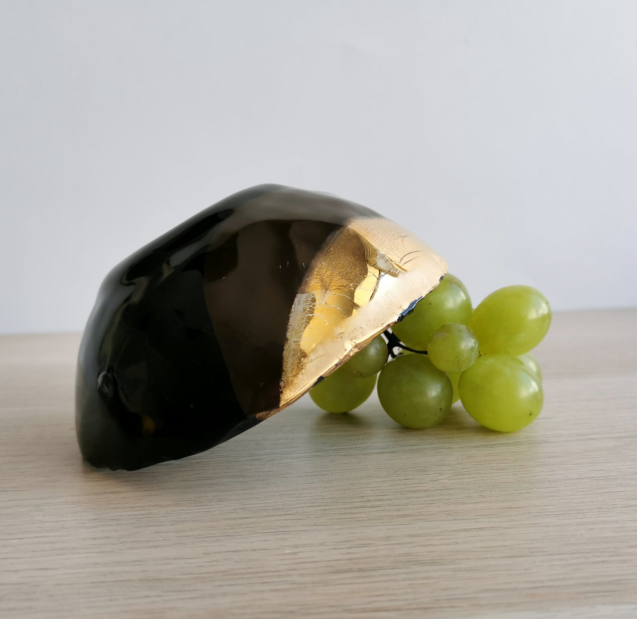 Merry Minimalist Black&Gold Glass Bowl. Black&Gold Glass Rice Bowl - 4 15/16" (12,5cm.)
