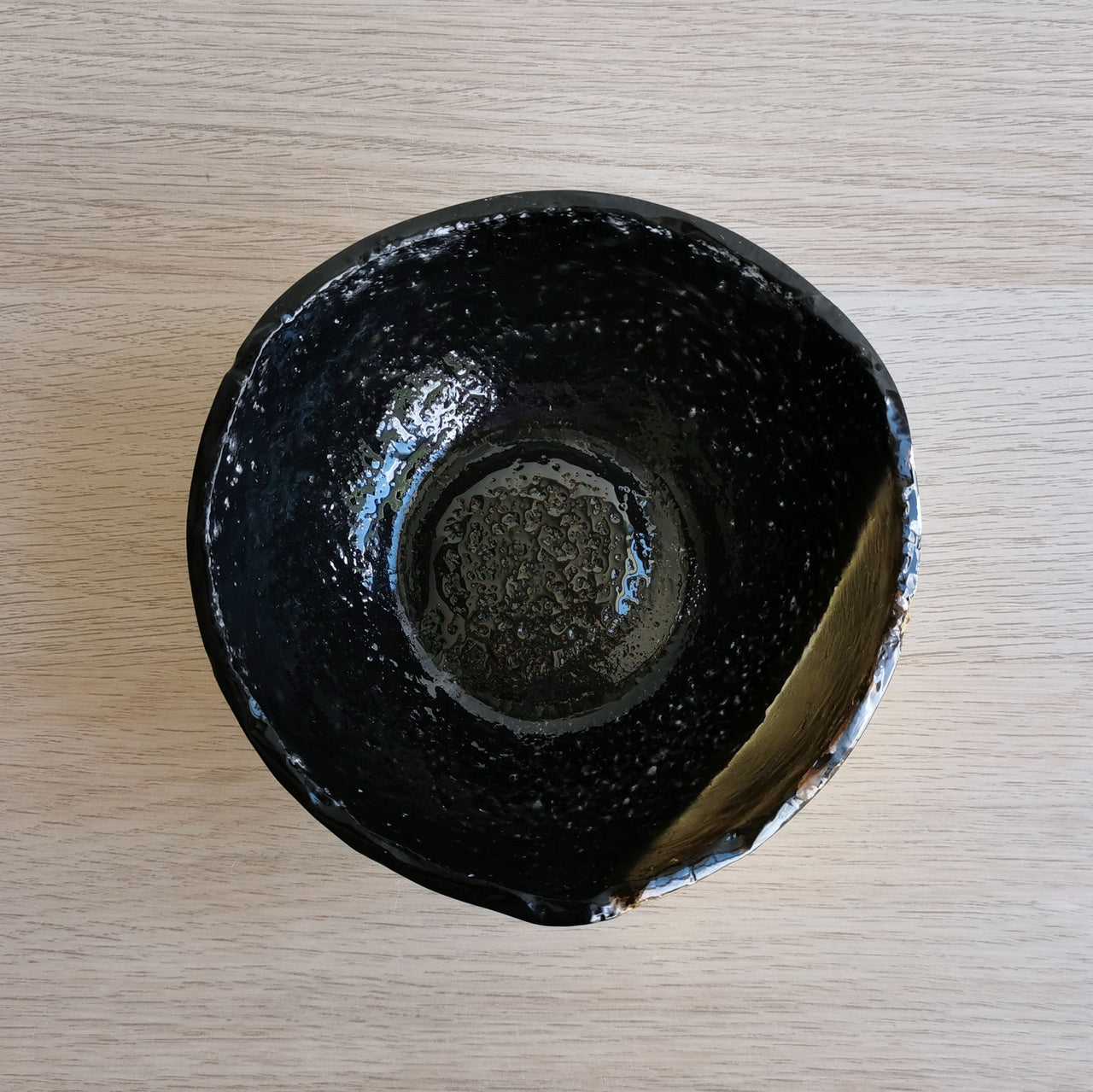Vanilla Minimalist Black&Gold Glass Bowl. Black&Gold Glass Cereal Bowl - 5 15/16" (15cm.)