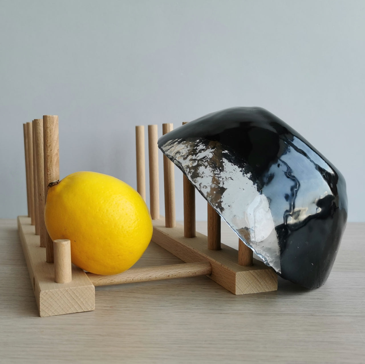 Vanilla Minimalist Black&Transparent Glass Bowl. Black&Transparent Glass Cereal Bowl - 5 15/16" (15cm.)