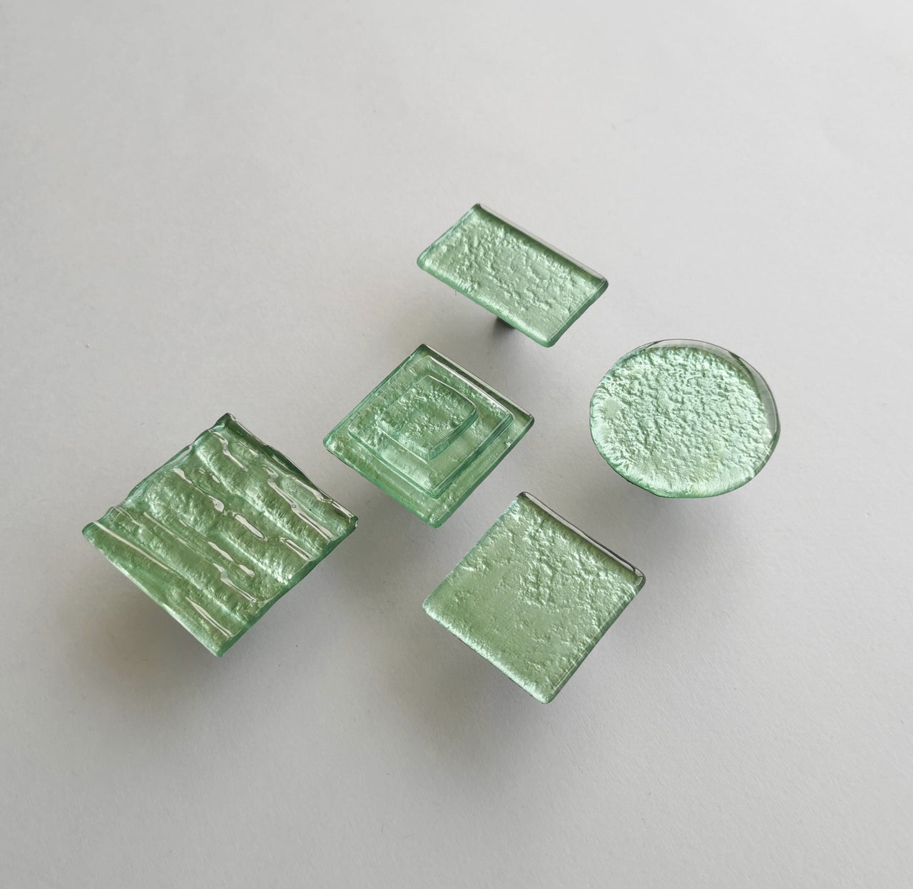 Pale Mint Green Fused Glass Knob. Pale Mint Glass Knob. Pale Mint Cabinet Handle - 0042