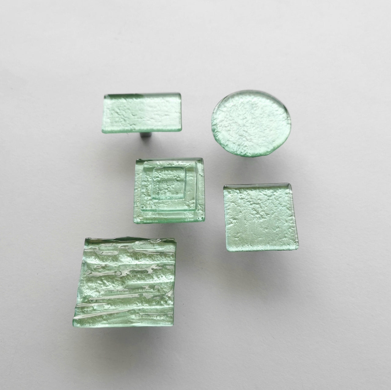 Pale Mint Green Fused Glass Knob. Pale Mint Glass Knob. Pale Mint Cabinet Handle - 0042